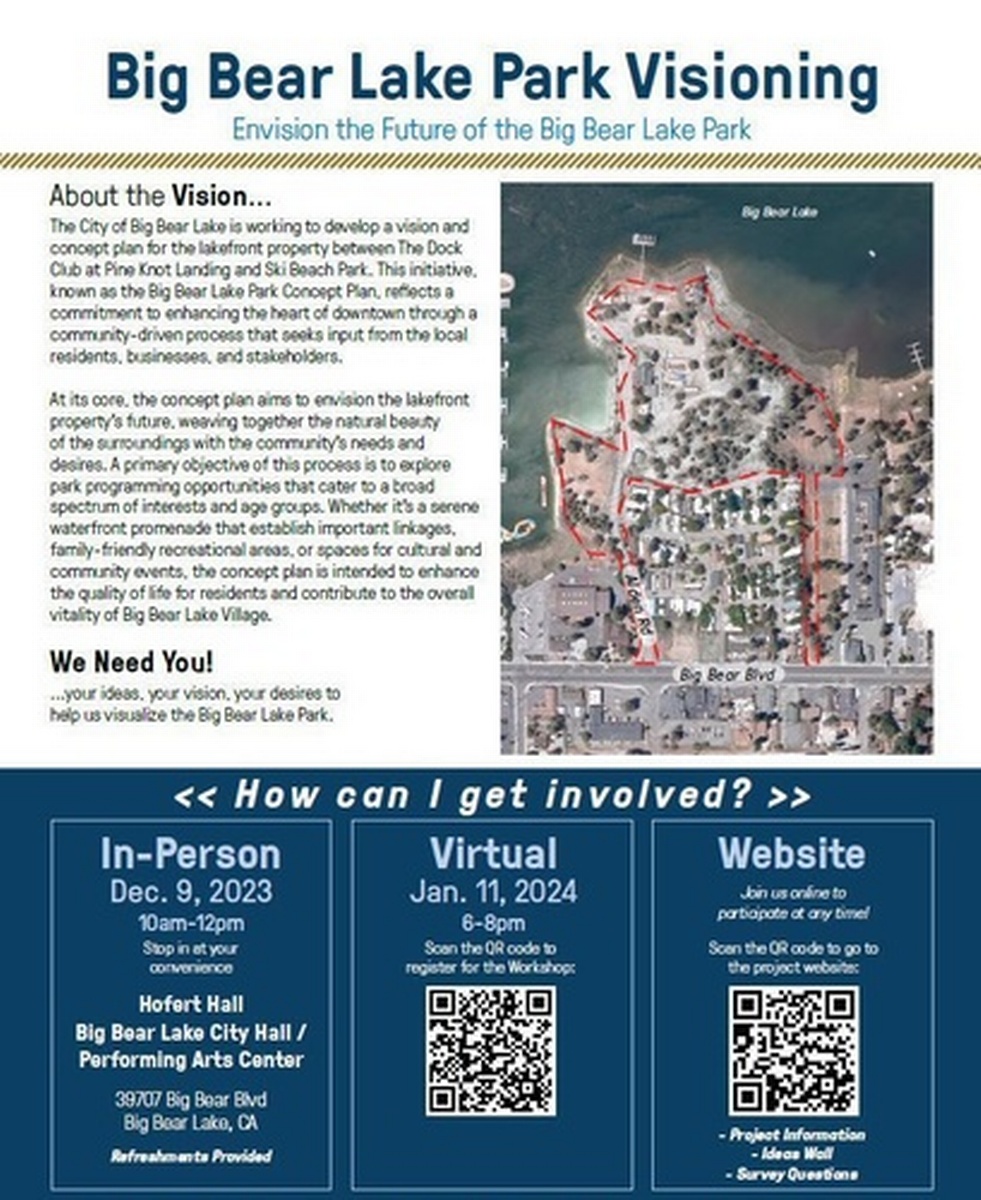 City of Big Bear Lake Park Concept Plan Dec 9, 2023 Big Bear Chamber